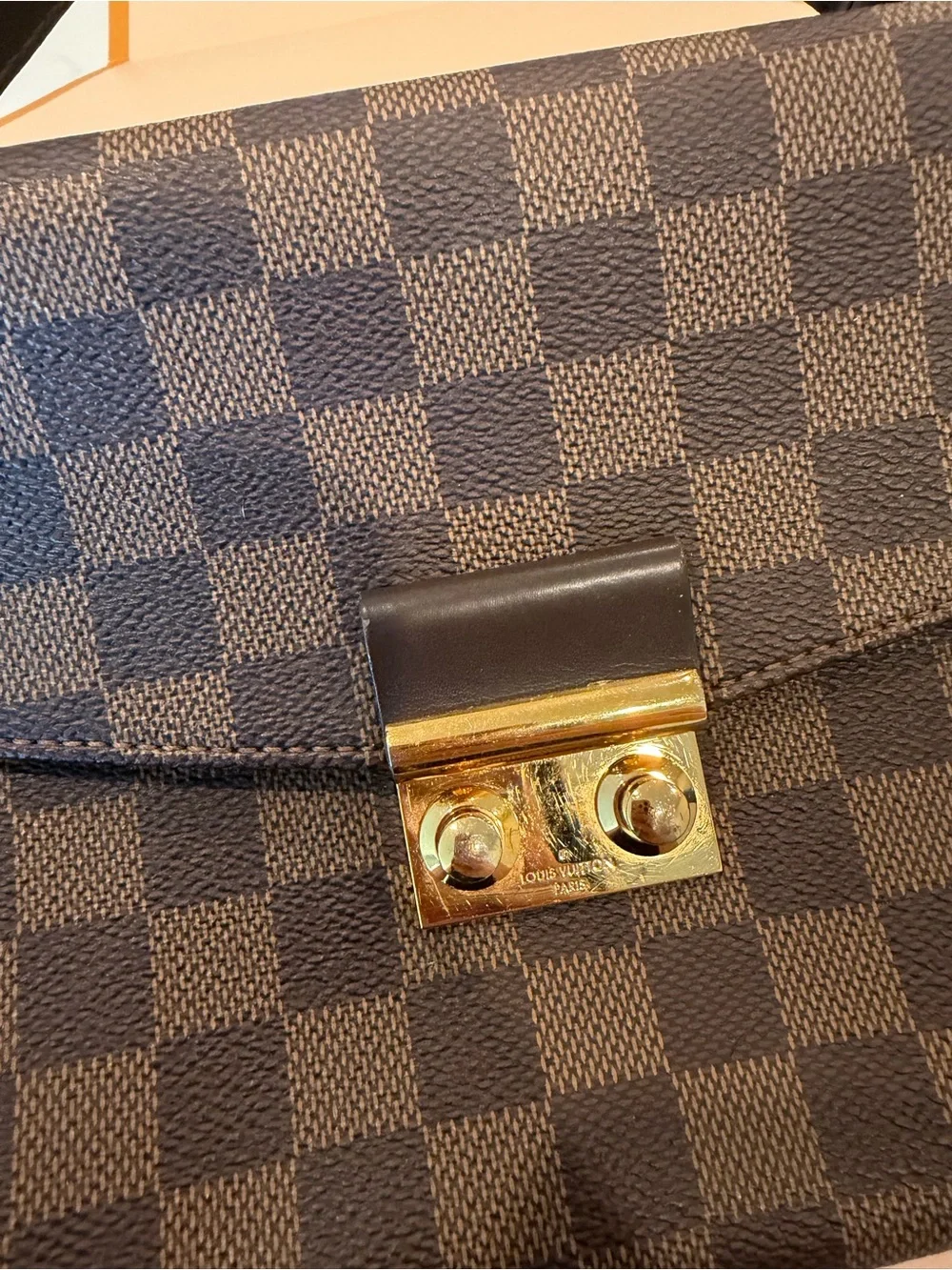 Louis Vuitton Damier Ebene Top Handle Bag in Brown